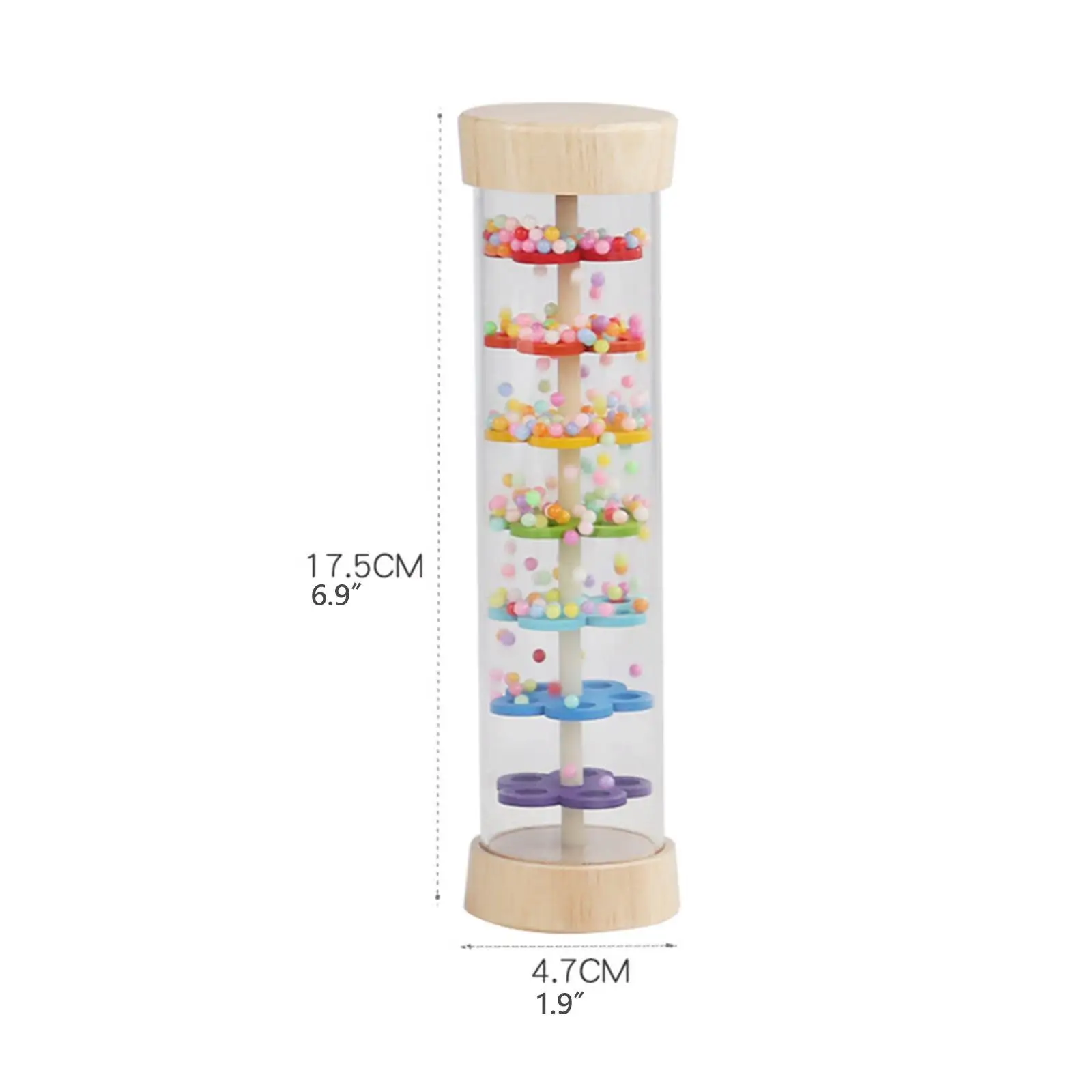 Rainmaker Rain Sound Tube Sensory Development Colorful Beaded Raindrop for Teaching Tool Preschool Travel Toy Babies Boy Girl