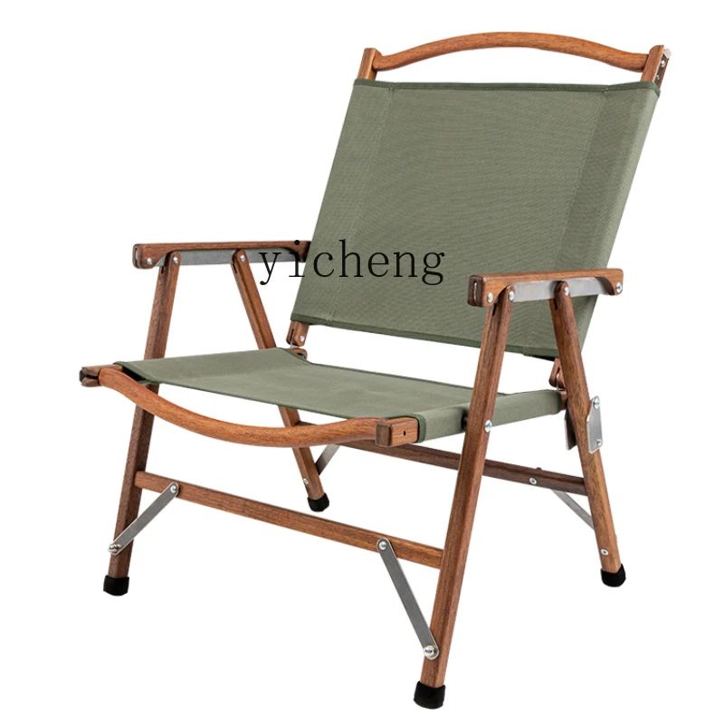 Xl Solid Wood Folding Chair Portable Outdoor Camping Chair Camping Picnic Backrest