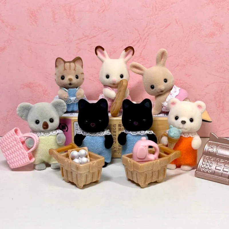 Sylvanian familles mignon filles jouets pour enfants Calico Critters Ternurines figurines d'anime famille bébé Shopping série sac aveugle poupée