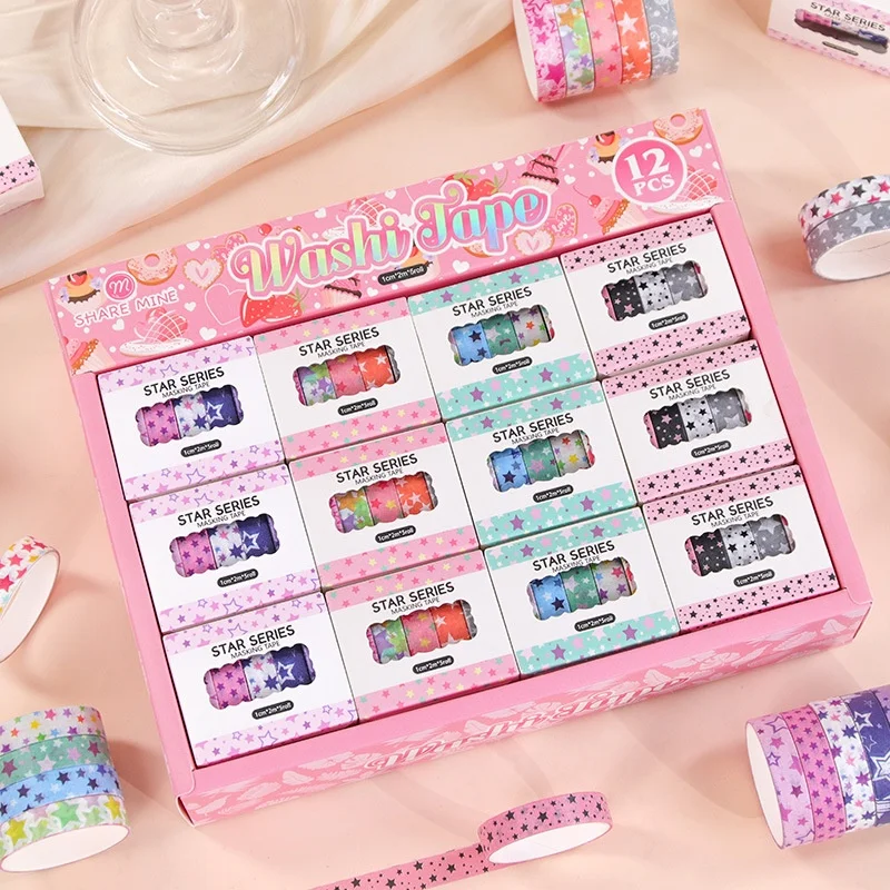 12box-lot-kawaii-star-tape-creative-scrapbooking-diary-adhesive-masking-tape-stationery-gift