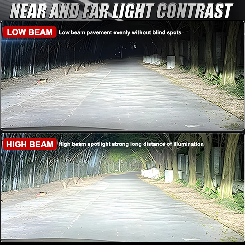 2PCS H7 H4 H1 Car Light Bulbs H11 9005 HB3 9006 HB4 9012 HIR2 H8 H9 LED Headlamp STG PTF Hi/Lo Beam Fog Light 6000K 12V 1:1 MINI view 4