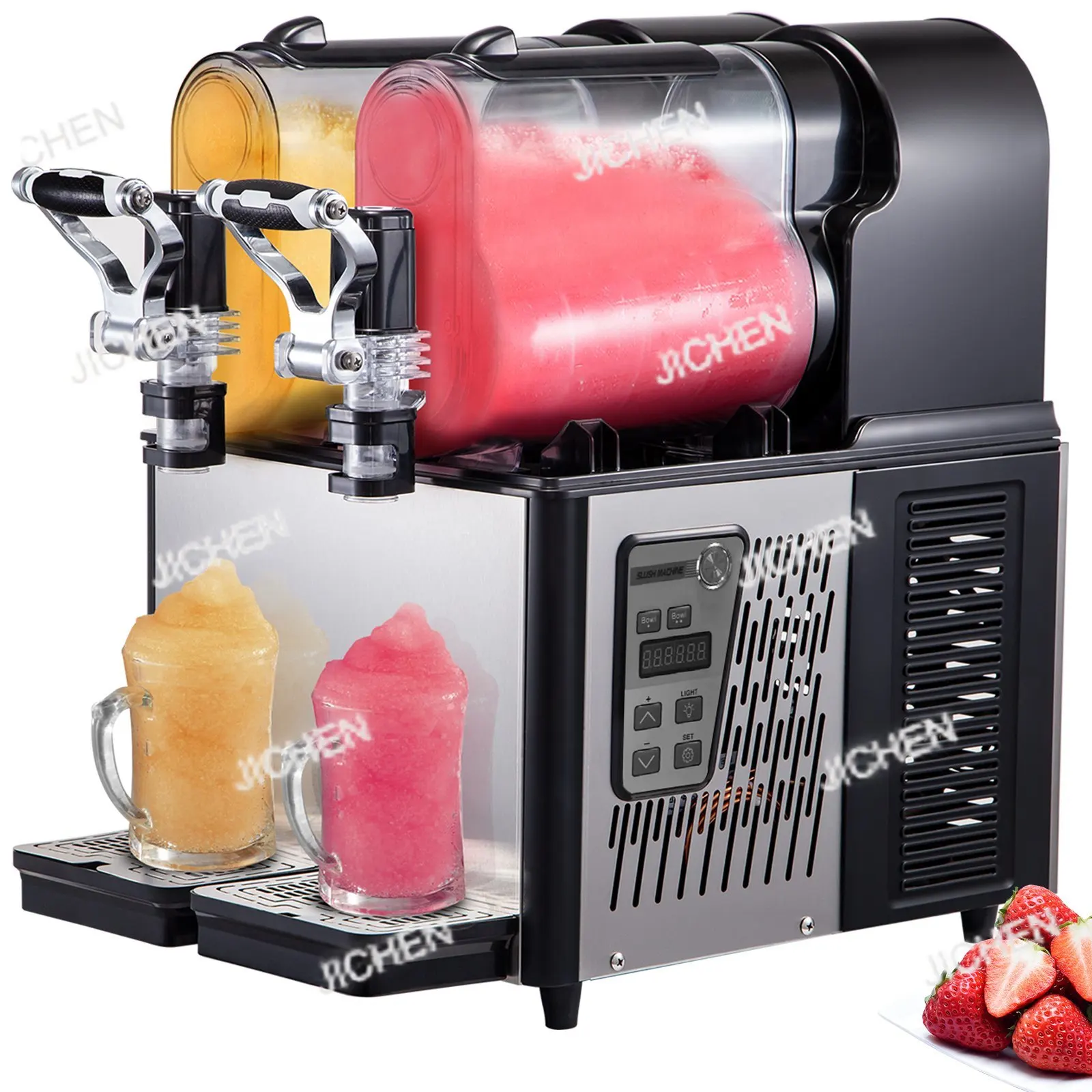 

Slushy Machine 3L X 2 Daiquiri Machine Commercial Double Bowl Frozen Drink Slush Machine