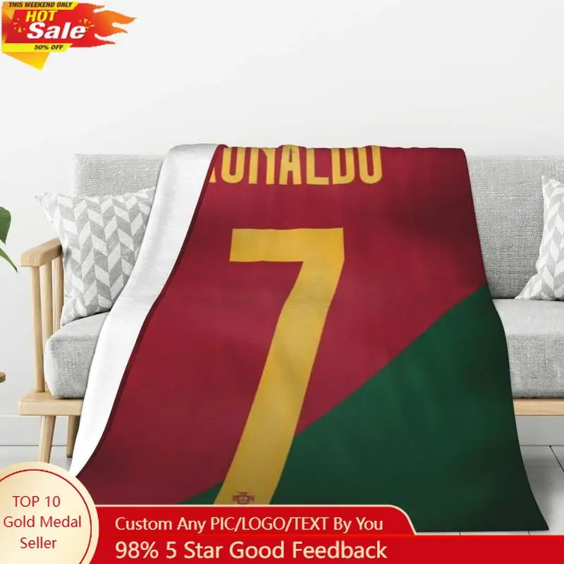 

Одеяло с логотипом футбольной звезды C-CR7 C-Cristiano Ronaldo, легкое мягкое фланелевое одеяло, подарки для футбольных болельщиков, подходящие одеяла на заказ