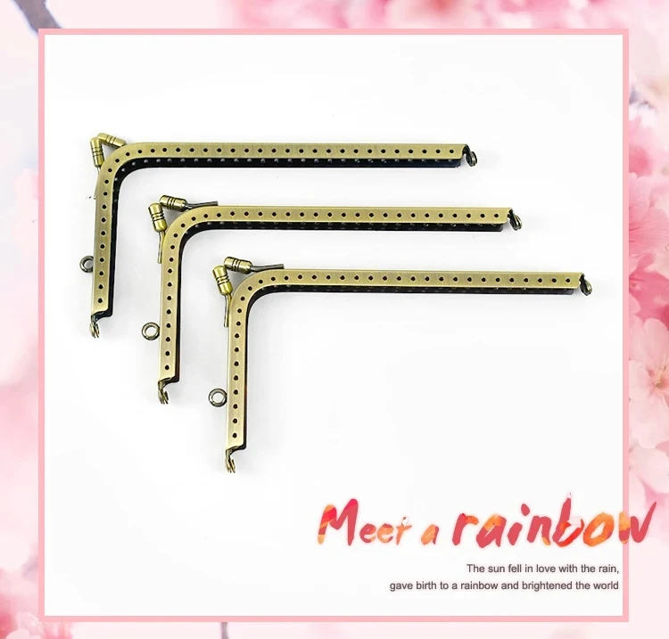 2/5Pcs Deepeel 12.5-18.5cm Glossy L-shaped Head Kiss Clasp Metal Purse Frame Handle DIY Handbag Coin Bags Hardware Accessories