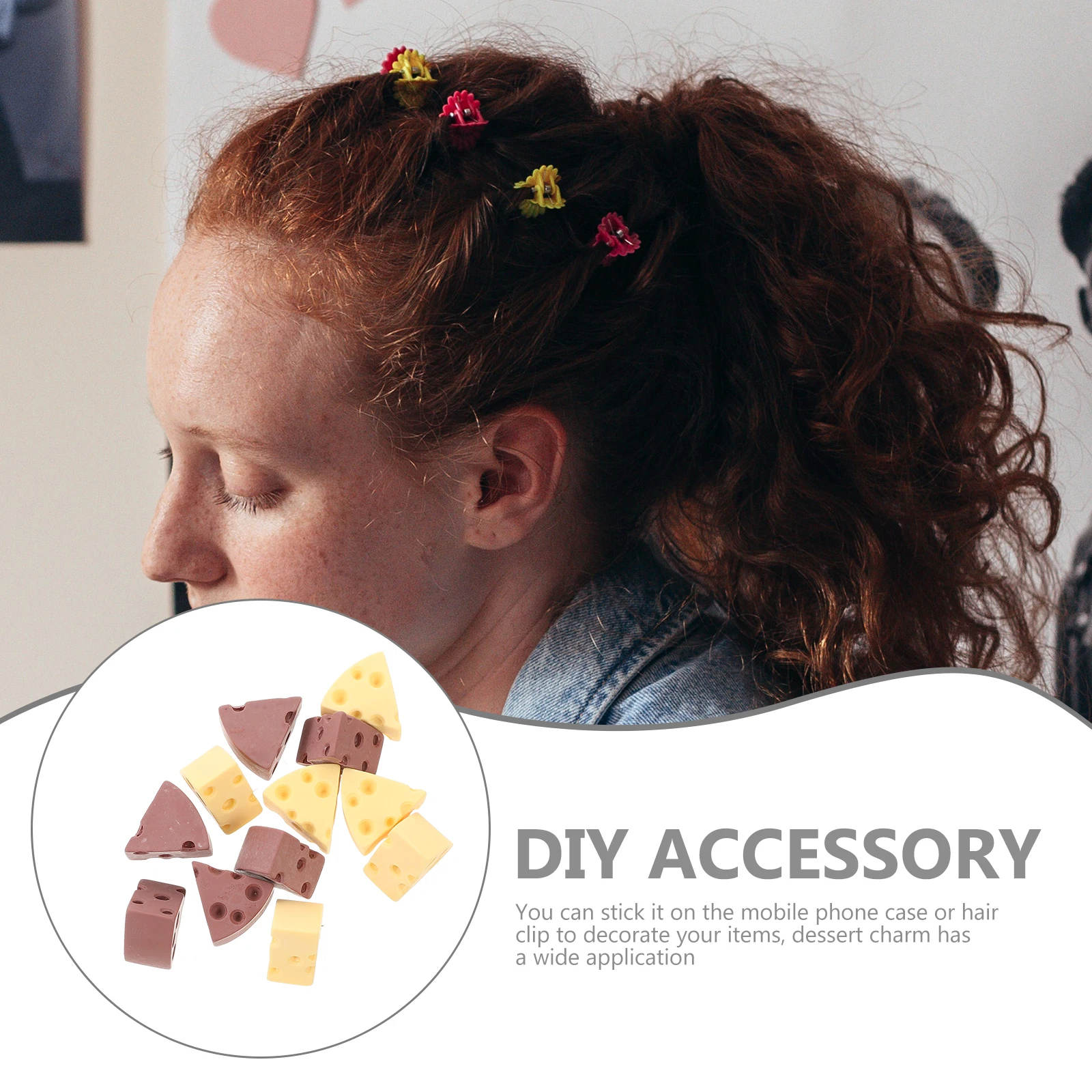 

24 Pcs Resin Jewelry Accessories Miniature Decorations Artificial Cheese Kitchen Food Ornaments Charms Simulation