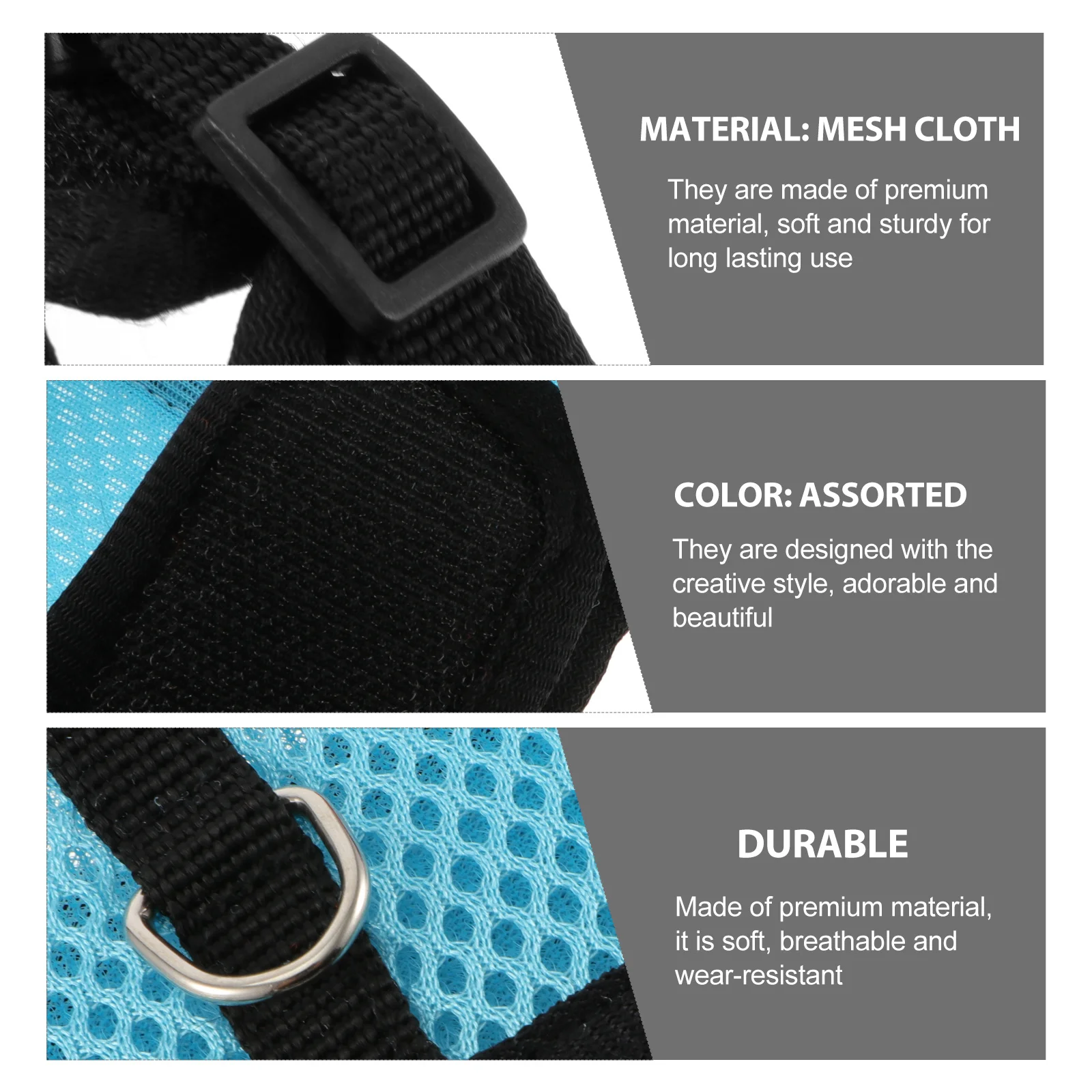 

3pcs Pet Harness Leash Set Rabbit Guinea Pig Hamster Small Animal Vest Style Traction Rope For Outdoor Exercise Wedding Party