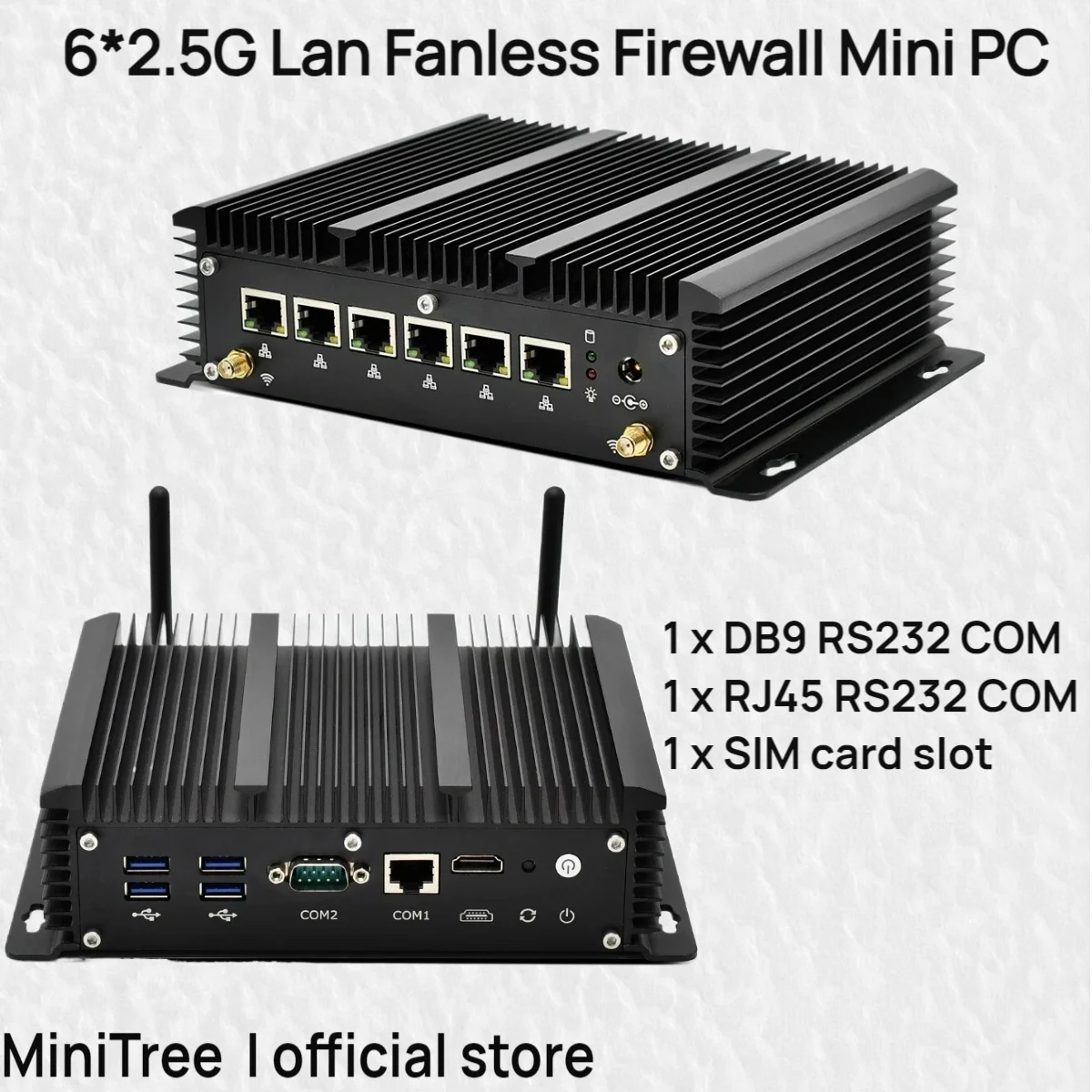 Intel Core i3 8140U i5 8260U 10210U i7 10510U Mini PC 6x2.5G Lan Fanless Firewall pfSense Home Office Network Server VPN Router