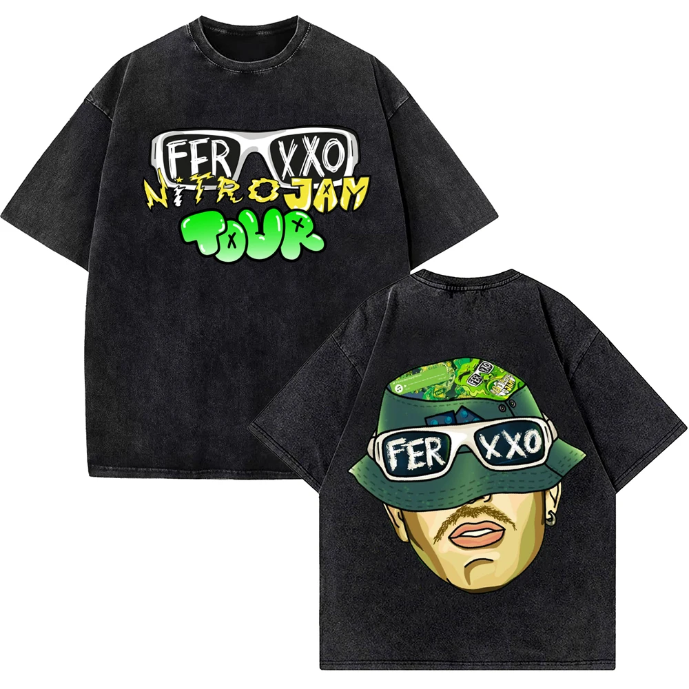 Ferxxo Fan Tshirt Men Women Tee Shirt Rapper Feid NO Hay Luz Sin Oscuridad Washed T-Shirts Y2K Women Tshirts