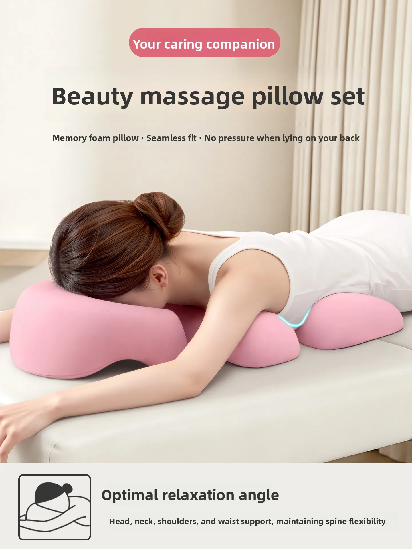 Memory Foam Stomach Sleeping Pillow Professional Beauty Salon Massage Bed Special Use Pillow Face Hole Pad Single Person Bedding