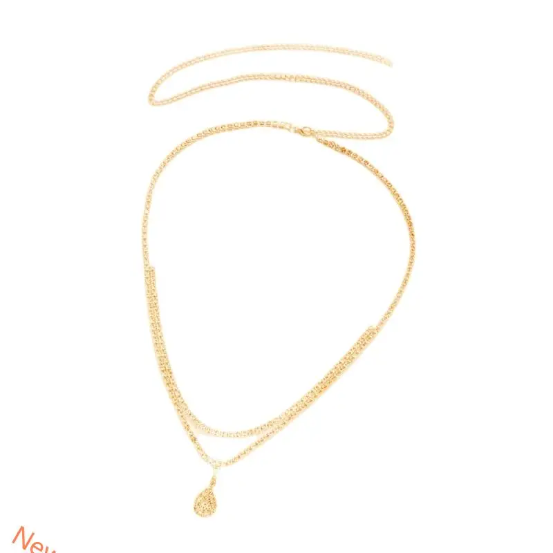 Luxurious Hip Chain With Dangling Teardrop Charm For Women Fashion Accessory