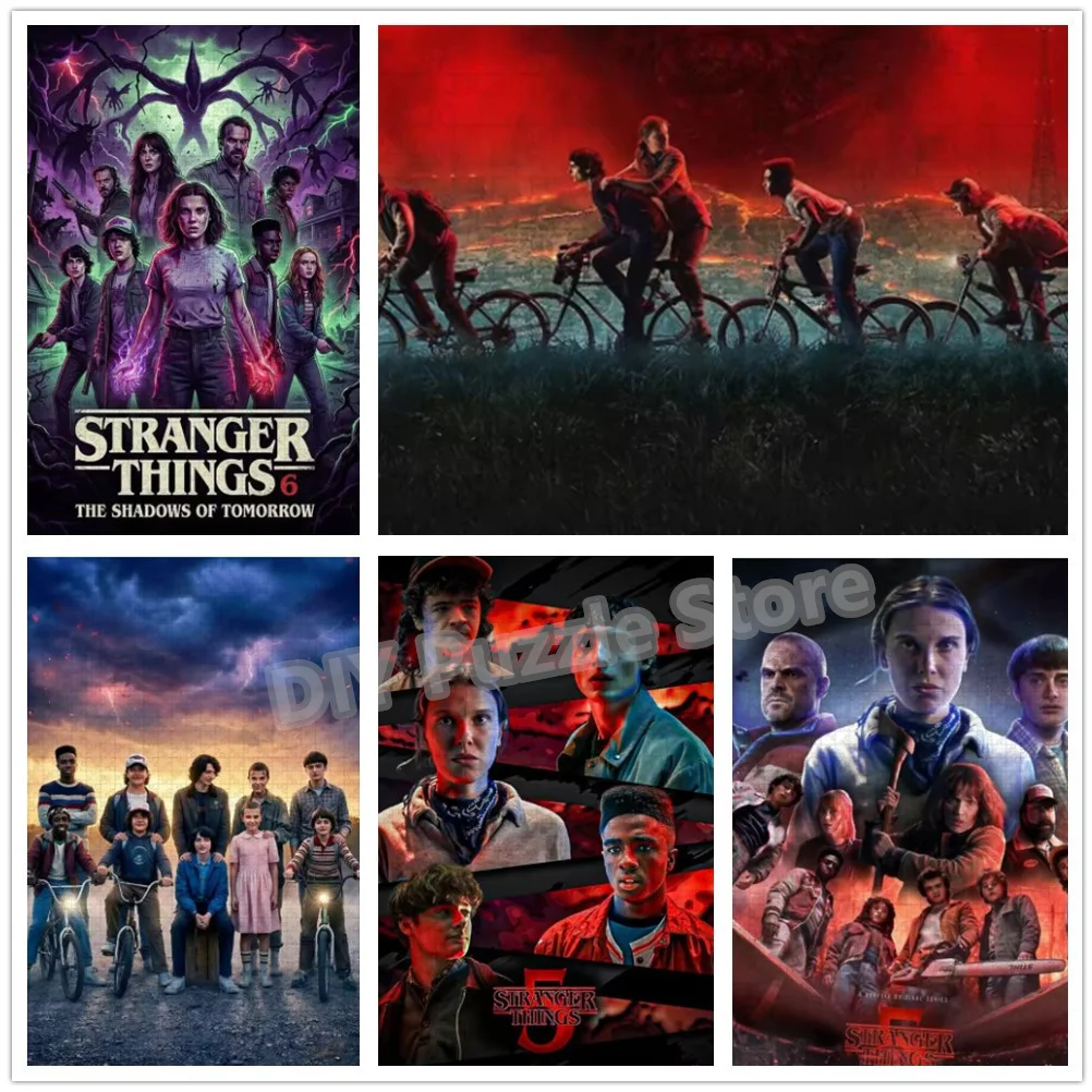 

Пазлы с принтом из сериала «Очень странные дела» с персонажами из хоррор-сериалов, 300/500/1000 деталей, сборные головоломки, игрушки для снятия стресса