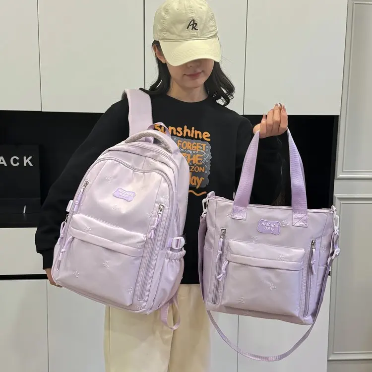 2026 New Style  Sweet School Bag Women's Backpack Shoulder Crossbody Bag Commuter Wind Middle School Student Bag