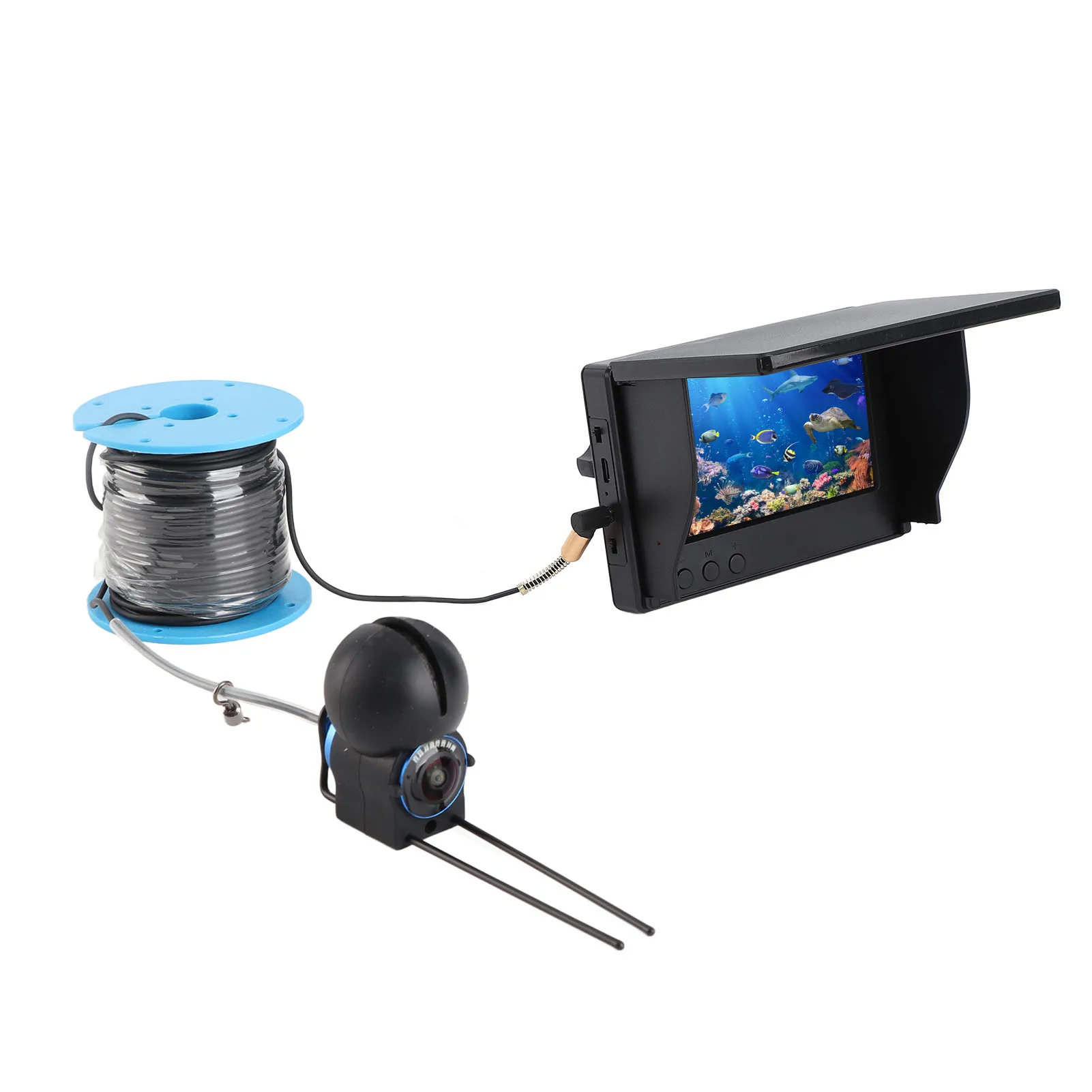 어군탐지기 카메라 수중 낚시 카메라 1080P 4.3인치 화면 30m 케이블 초광각 렌즈 얼음낚시 탐지기