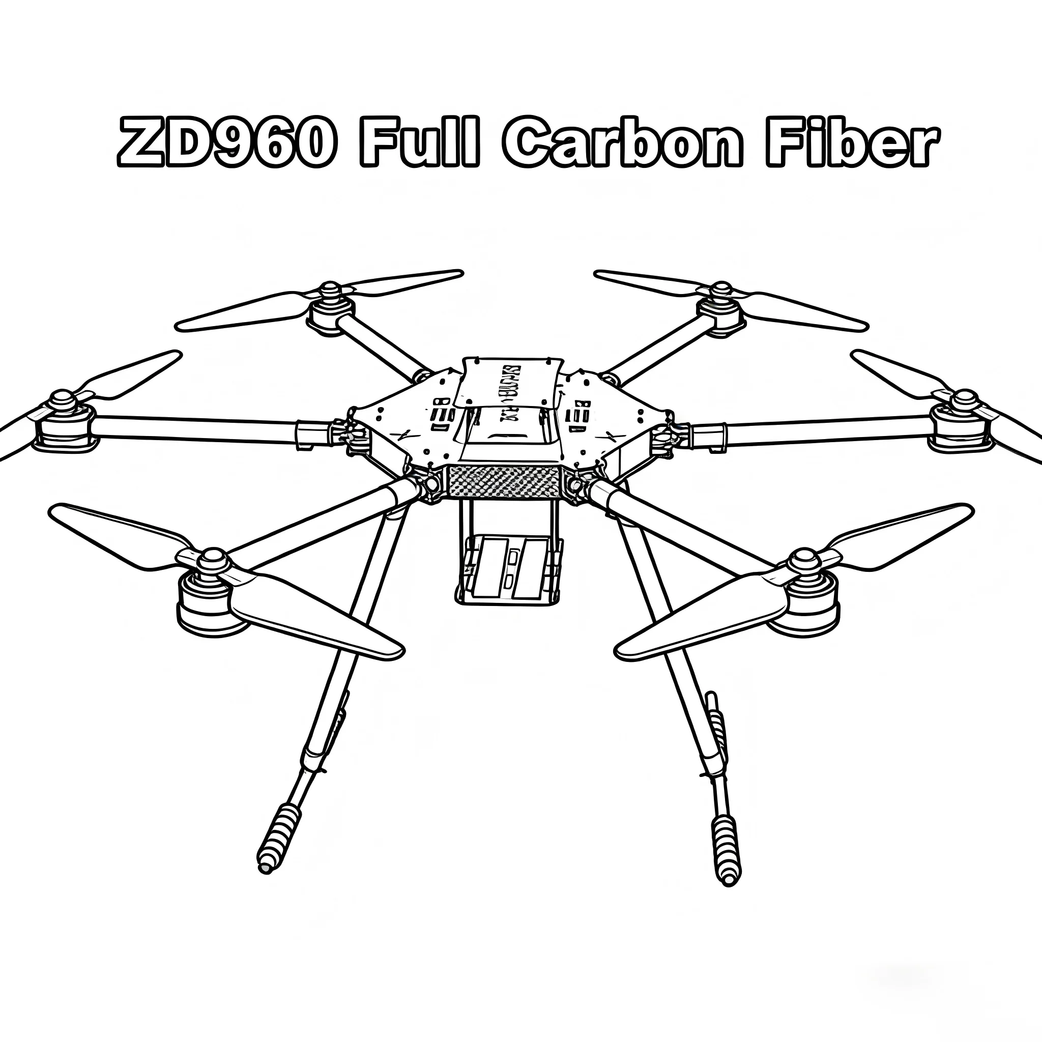 ZD960 6C PRO M8N M9N M10 Full Carbon Fiber Hexa-Rotor Frame BLHELI 40A ESC Flight Comtrol Rado Telemetry Set