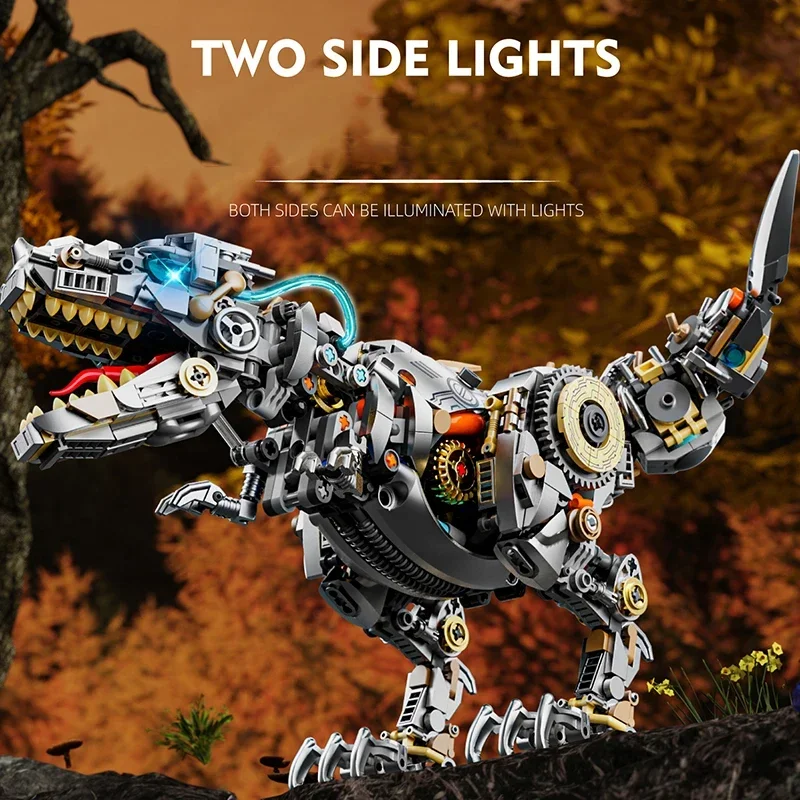MOC Mechanical Tyrannosaurus Rex Building Blocks Animals Model Bricks Desktop Ornaments Diy Toys ideal Christmas birthday gifts