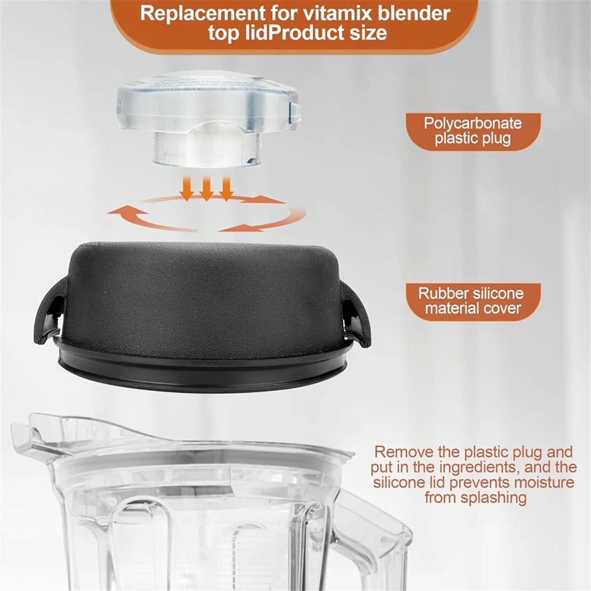 믹서기 교체 뚜껑, 5200 및 5000 믹서기 피처용, 64 온스 컨테이너 믹서기 부품 교체