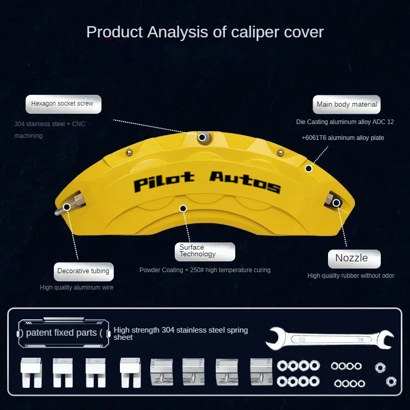 For MINI 3‑Door Hatch Car Brake Caliper Cover Aluminum Alloy Fit Cooper Cooper S JCW Cooper SE 1.5T 2.0T F56 F66 Hatchback