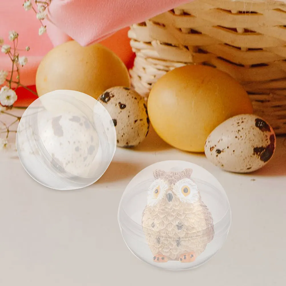 

50pcs Fillable Round Balls Clear Plastic Shell Toys Kids Claw Machine Easter Party School DIY Decor Reusable Packaging