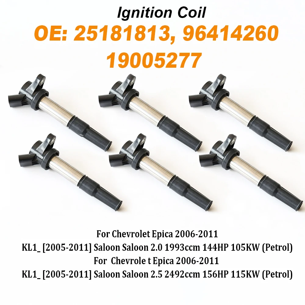 

6PCS High Quality 25181813 96414260 19005277 Ignition Coil For Chevrolet Epica 2.0 105kw EPICA 2.5 115kw 2006-2011