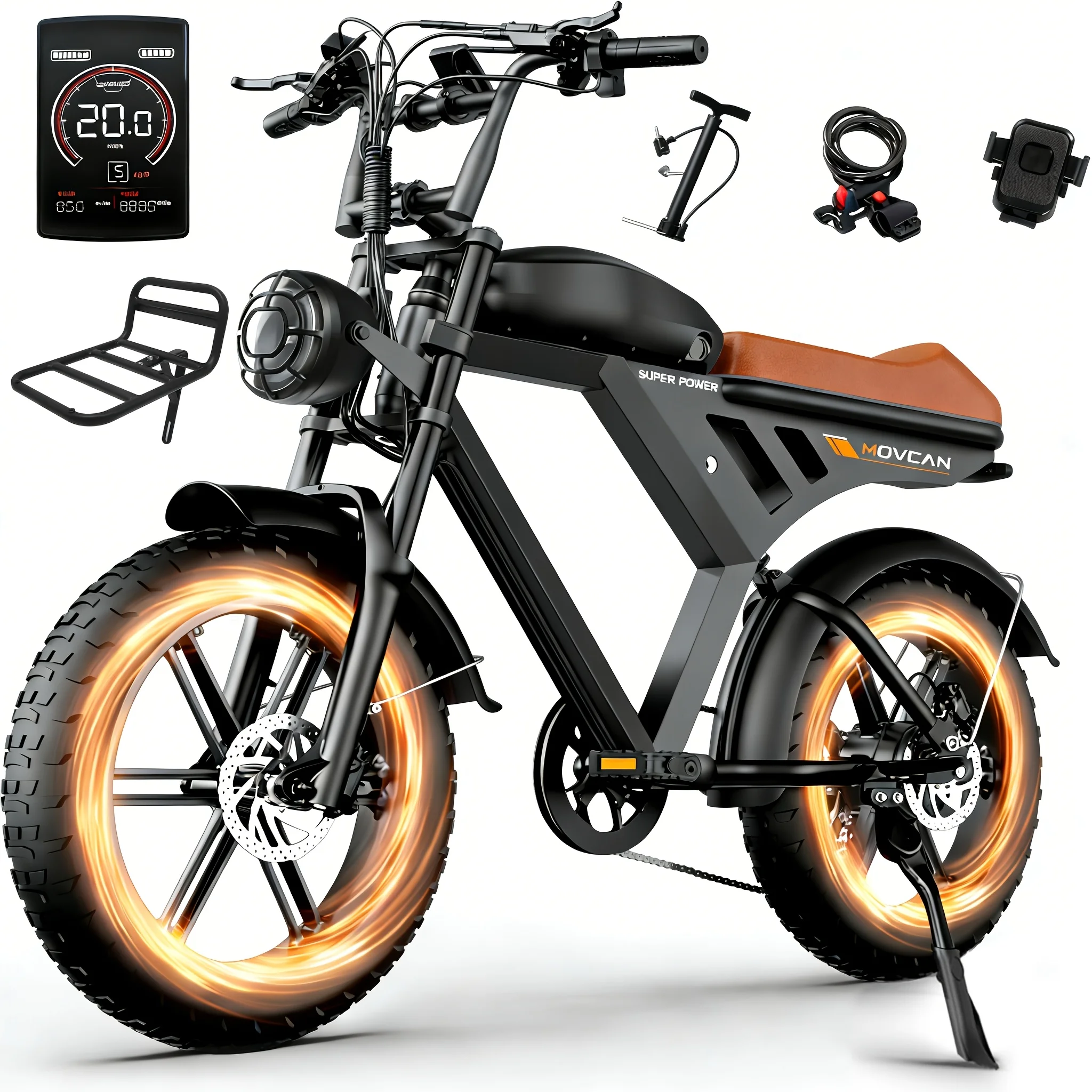 V30 Adult Electric Bicycle, 20MPH, 749W Brushless Motor, Detachable 48V15.6AH Battery. Hydraulic Disc Brakes + Dual Front Fork S image 6