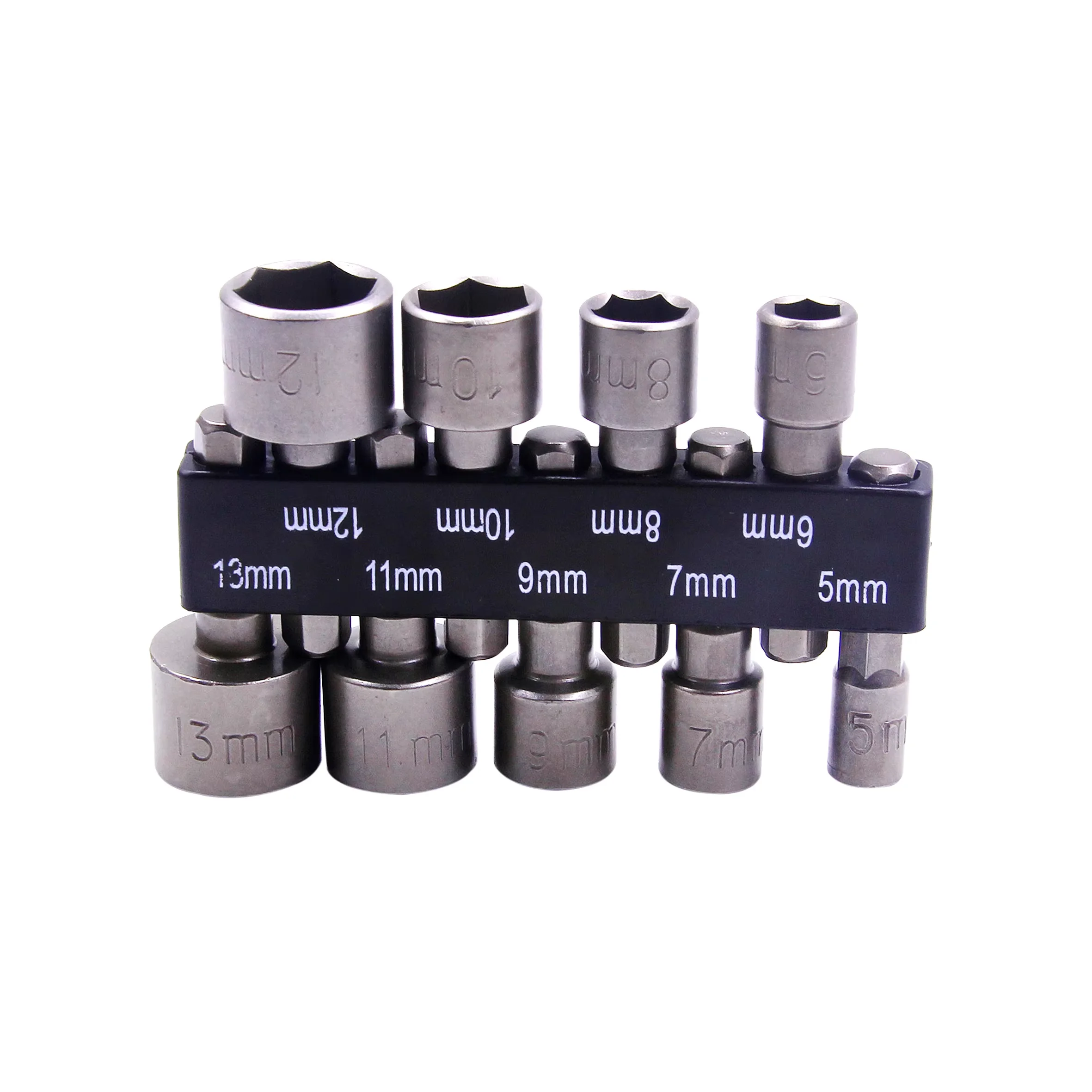 9pcs 5mm-13mm Hex Socket Set Nut Driver Screwdriver Bits Sleeve Nozzles Schroevendraaier Tools Socket Wrenches for DIY Repair
