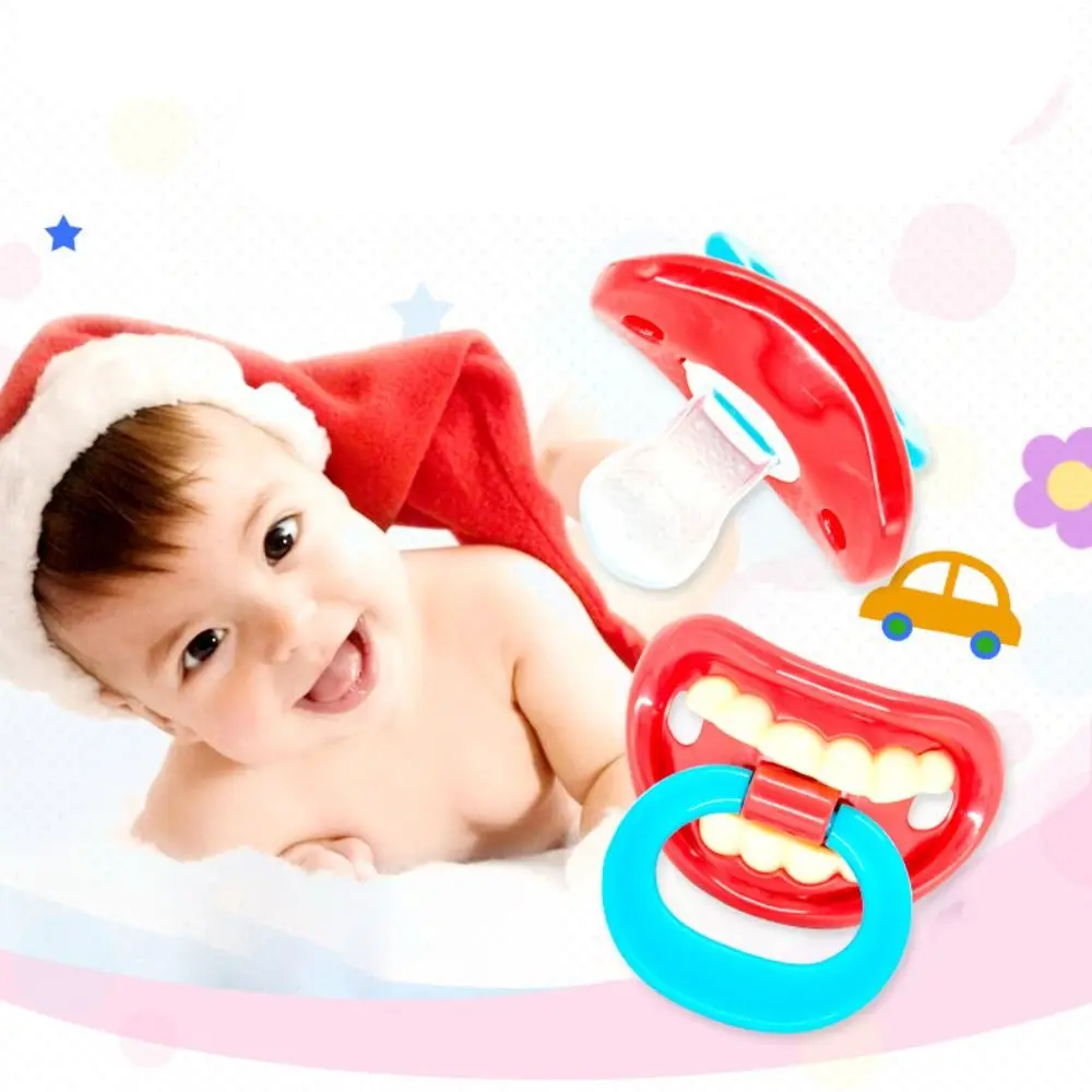 6 Colors Funny Cute Pacifier Novelty Teeth Baby Child Soother Soft Pacifiers with Teeth Food Grade Silicone Pacifier for Babies