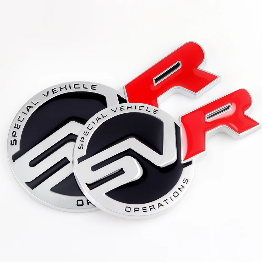 New Red Black SV SVR  Emblem Car body Badge Logo Sticker Accessorie For Land Rover Range Rover SVR Evoque Defender Car Styling