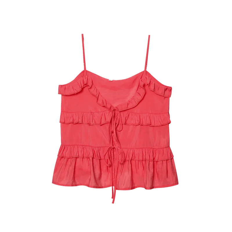 

Нежный топ-камизоль с бантом и многослойным дизайном, омолаживающий эффект