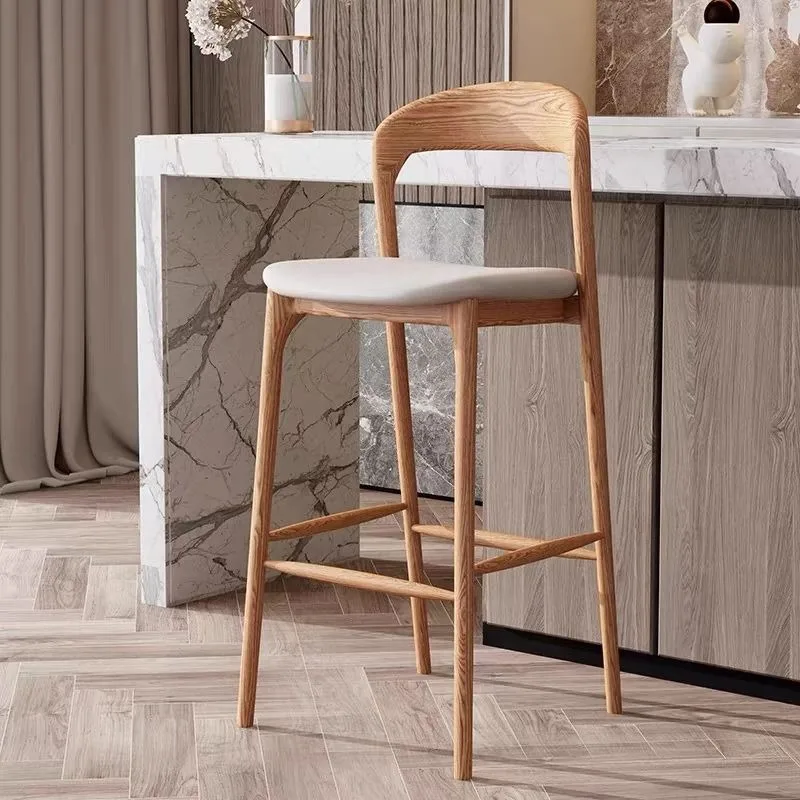 Nordic Wood Bar Chair Designer Luxury Reception Desks Unusual High Stool Modern Simple Relaxing Taburete Alto Trendy Furniture