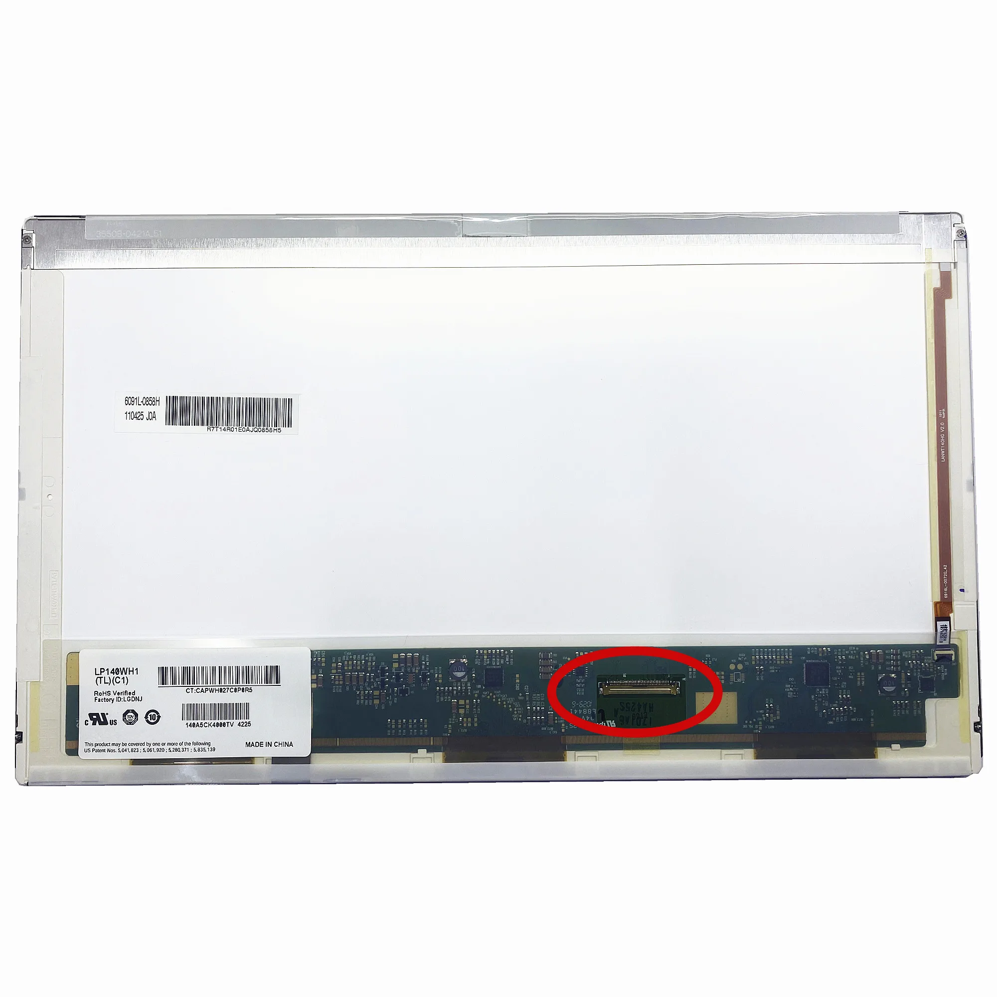 

LP140WH1-TLC1 LP140WH1 TLC1 14.0'' Laptop LCD Screen 1366*768 LVDS 40 Pins Right Interface