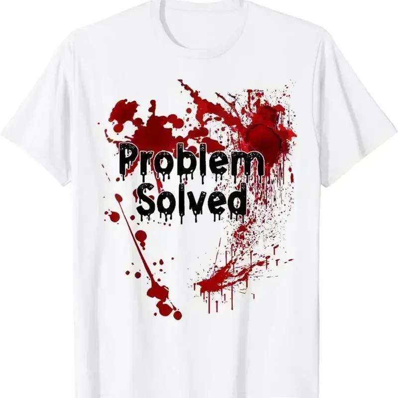 Problem Solved Halloween Print T Shirt
