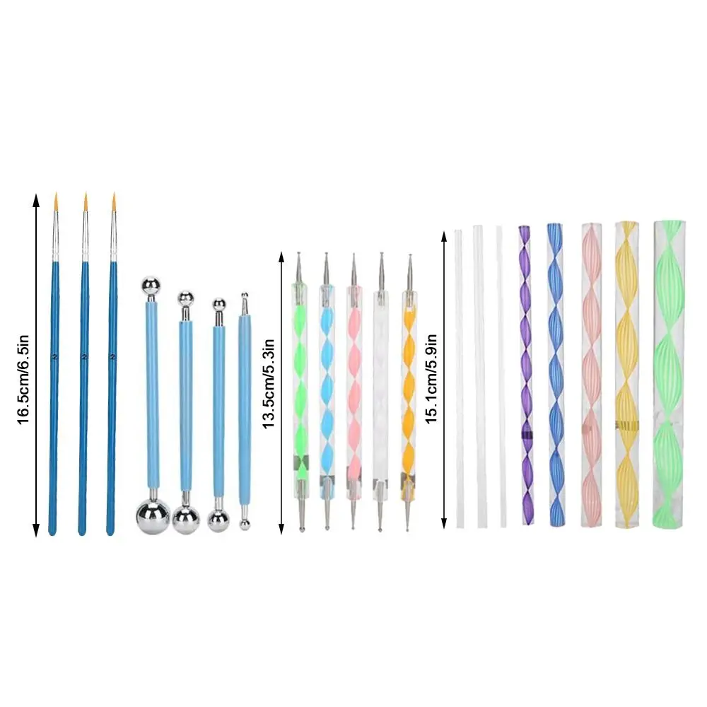 20pcs Double Sided Double Sided Nail Art Dotting Tool Set Ball Stylus Acrylic Rods Acrylic Rod Ball Stylus Dot Painting Sticks 6