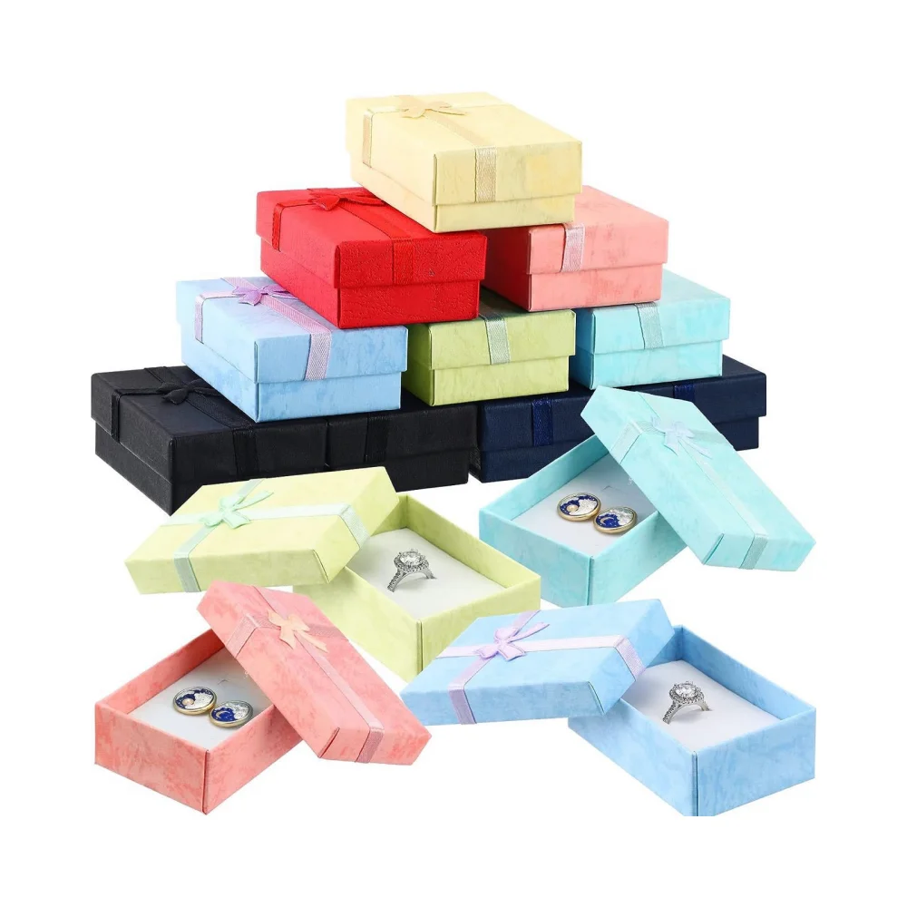 

6Pcs/lot Paper Jewelry Boxes Rings Earrings Necklaces Storage Organizer Gift Box Cloud Bowknot Jewelry Packing Box 5*8*2.5cm