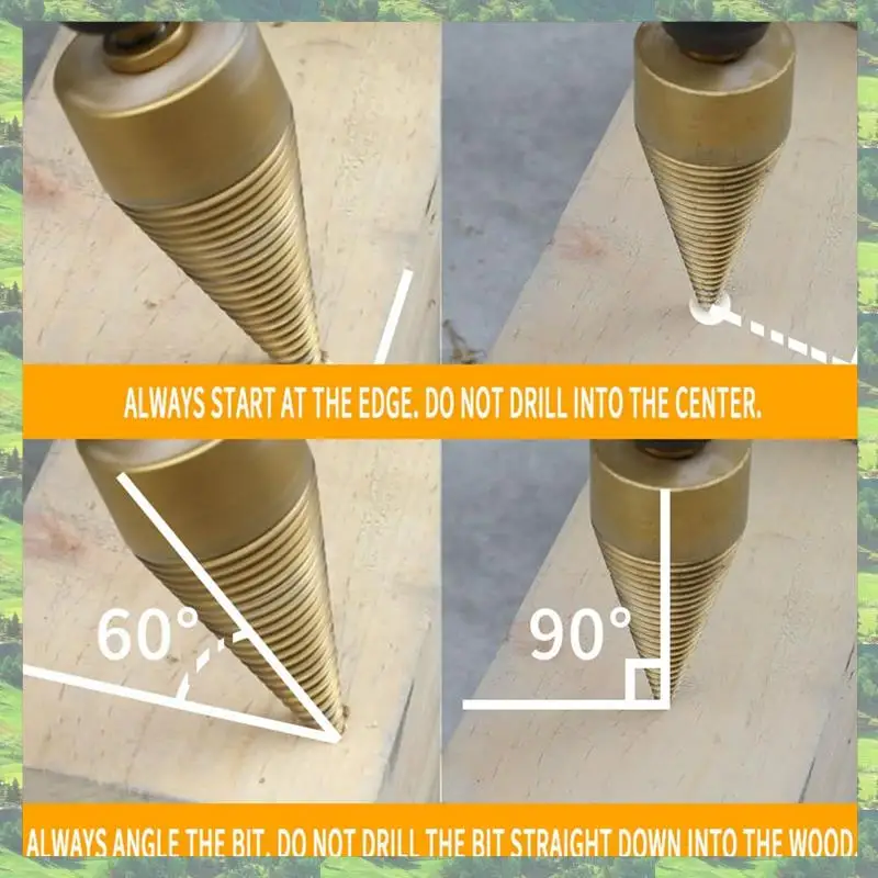 

A59Z-5Pcs Drill Bit Removable Cones Kindling Wood Splitting Logs Bits Heavy Duty Electric Drills Easy To Use (32Mm/1.26Inch)