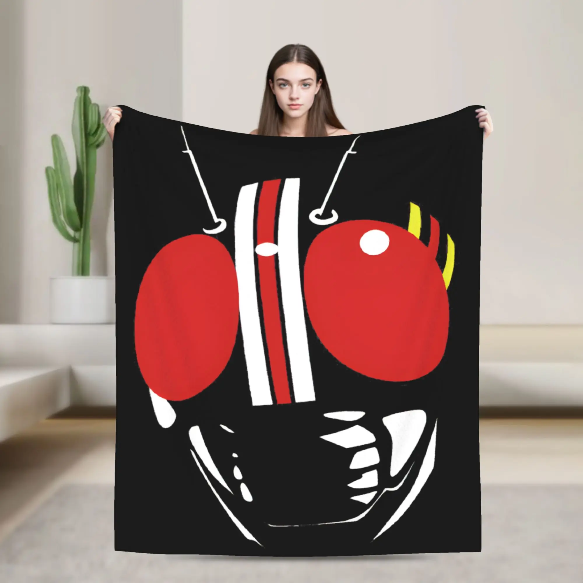 Kamen Riders Warm Blanket  Kids Adult Plush Throw Blanket Funny Couch Chair Flannel Bedspread Sofa Bed Cover