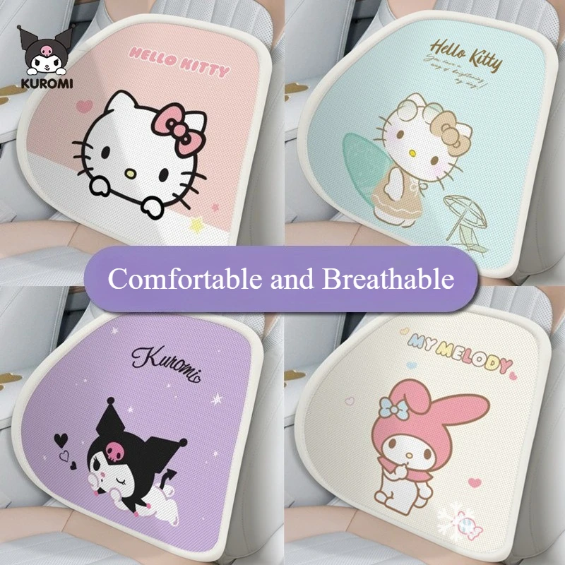 

Hello Kitty Car Cushion Waist Pad for Women Breathable Ice Silk Seat Support Driver's Comfortable Summer Waist Support