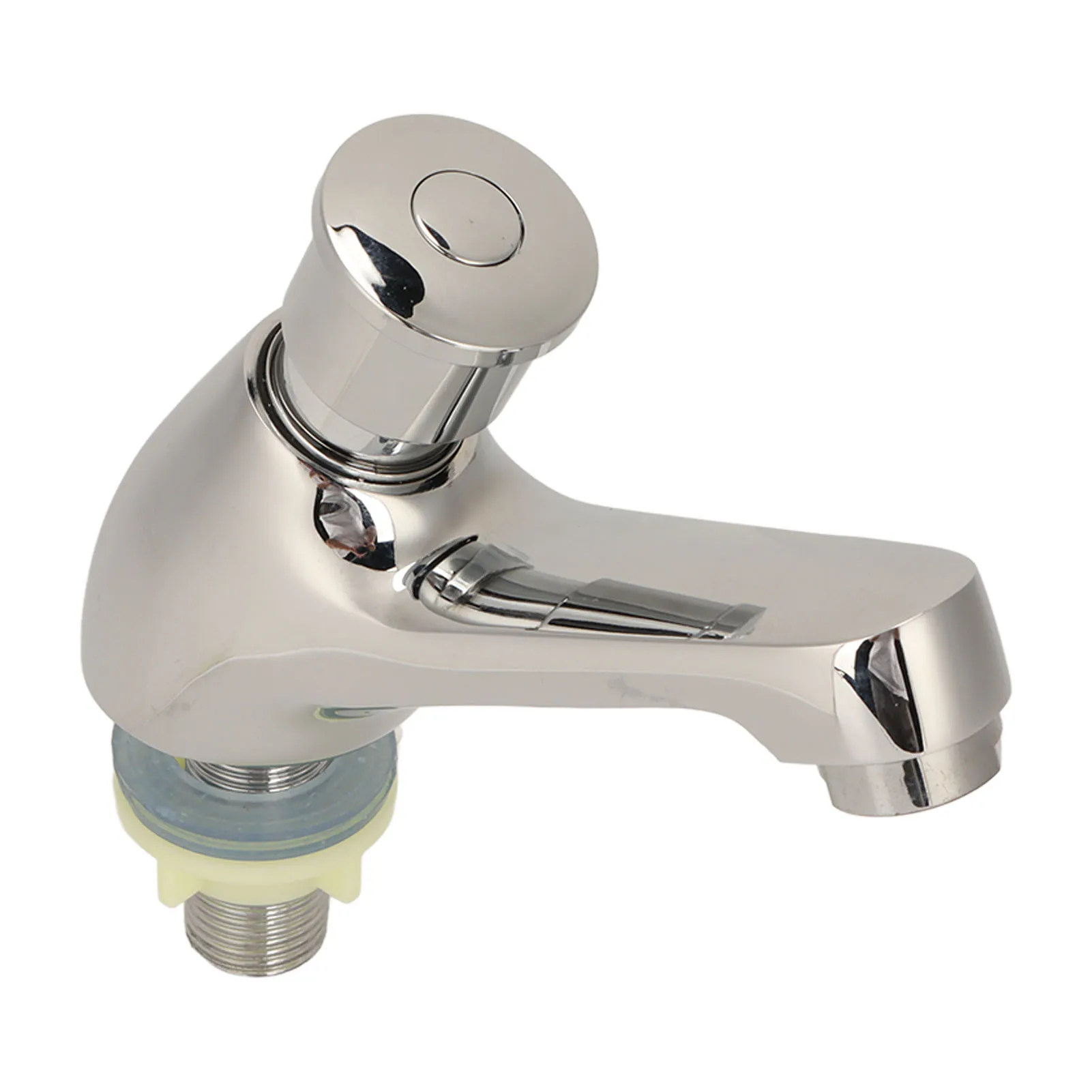 

Time Delay Faucet Single Tube Cold Water Basin Taps Faucet G1/2 Thread for Home Kitchen Bathroom Hotel Silver