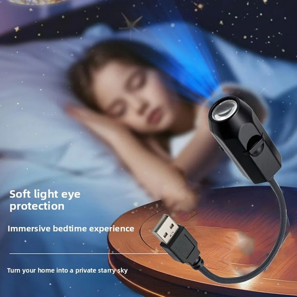 Black Star Projector Night Light Romantic Material Bedroom Atmosphere Lamp Atmosphere Mini Star Projector Bedroom Decoration