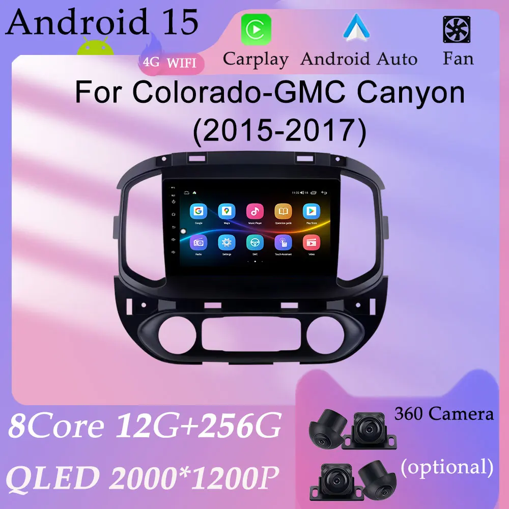 HD Screen Carplay Car Radio Video Audio Multimedia Player Split Screen for Colorado-GMC Canyon  2015 - 2017 GPS Navi DSP Stereo