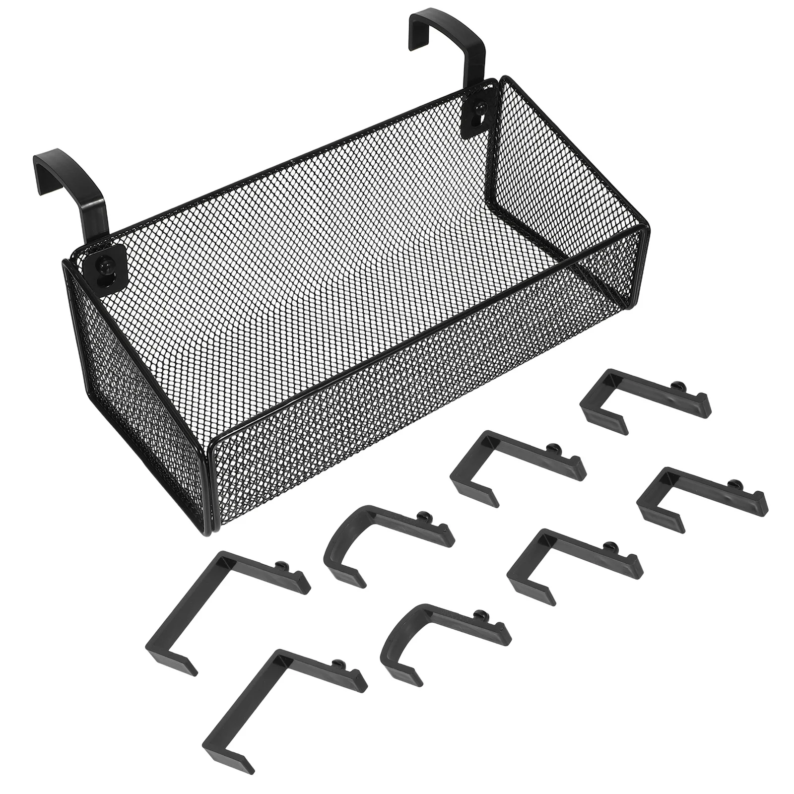 

Metal Bedside Hanging Storage Basket Black Space Saving Organizer for Bunk Bed Dorm Desk Phone Books Household Sundries