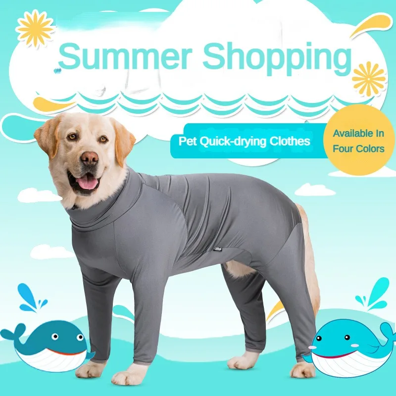 Pet Big Dog Clothes Thin Golden Retriever Labrador Medium and Large Dog Hairproof Home Four-legged Clothing