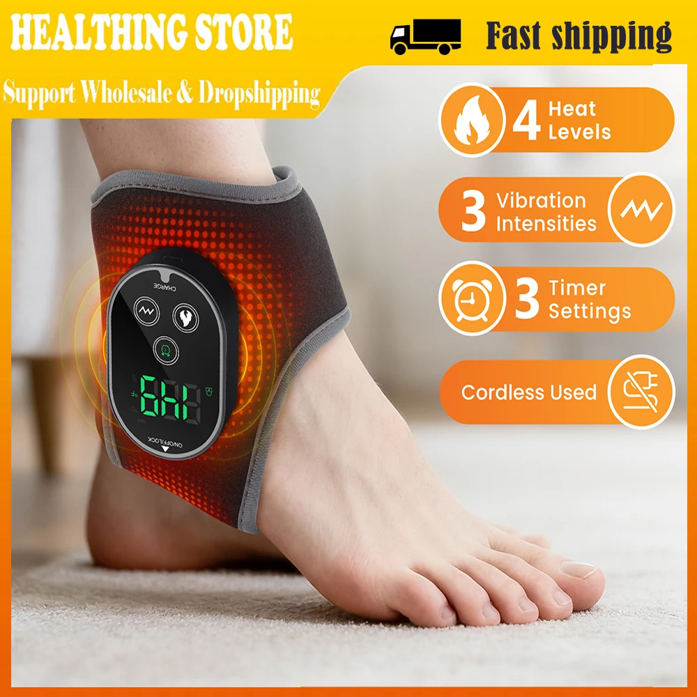 

Cordless Ankle Wrist Massager 4 Level Hot Compress 3 Level Vibration Ankle Protector Foot Brace Ankle Relax Support Guard Band
