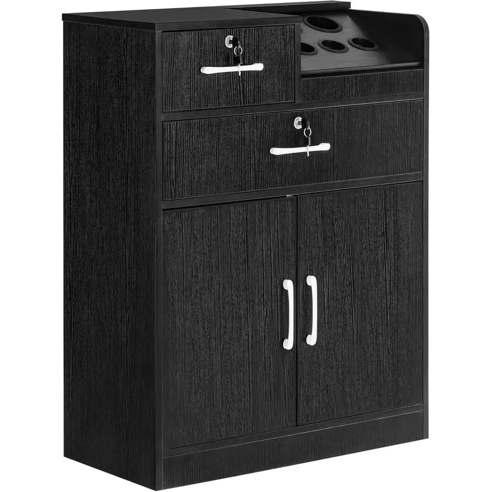 

Storage Cabinet Barber Utility Unit Beauty Salon Station with Holders Styling Equipment with Drawers 2032