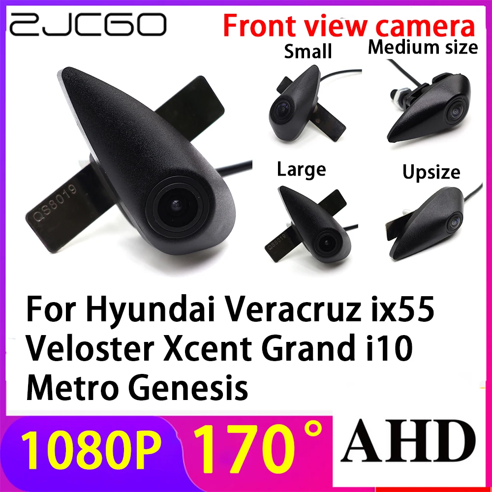 ZJCGO AHD 1080P LOGO Car Parking Front View Camera Waterproof for Hyundai Veracruz ix55 Veloster Xcent Grand i10 Metro Genesis