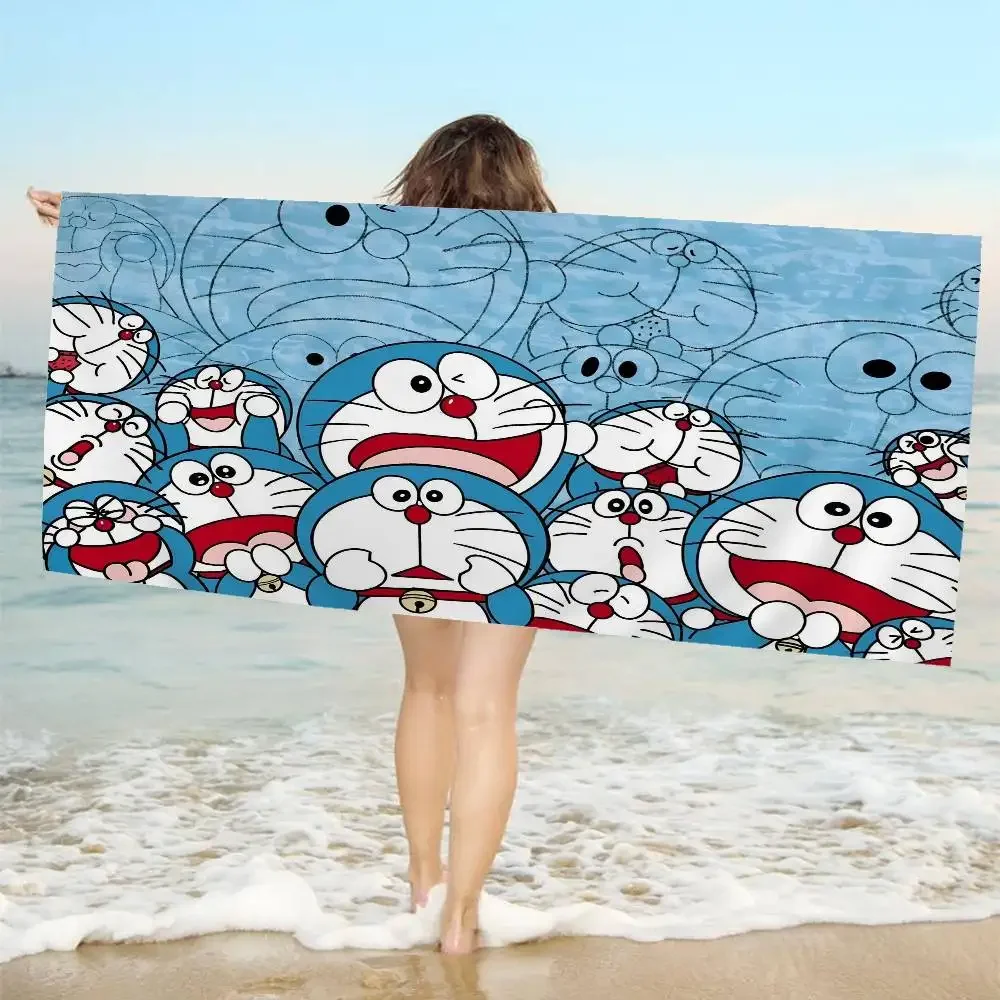 Funny D-Doraemons Cartoon Beach Towel Colorful Bath Towels For Girl Microfiber Quick Dry Custom Sand Free Beach Yoga Spa Gym