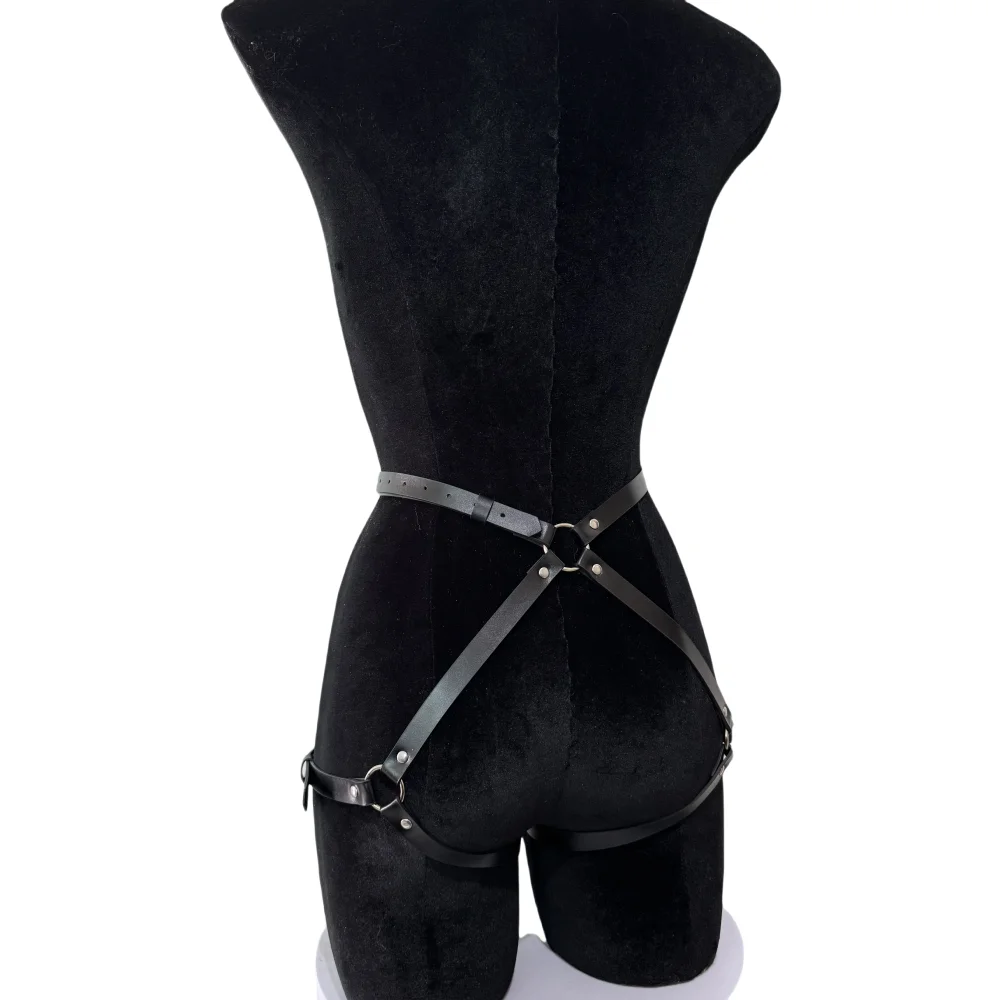 Leather Sexy Leg Harness Body Bondage Tight Harness Lingerie Harness For Women Garter Belt Suspenders Stockings With Belt view 6