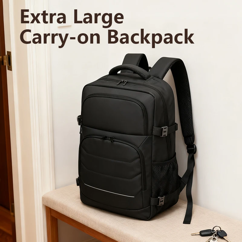 Extra Large Carry On Backpack Flight Approved with USB Charging Port Waterproof Travel Business Luggage Casual Bag Gift for Men