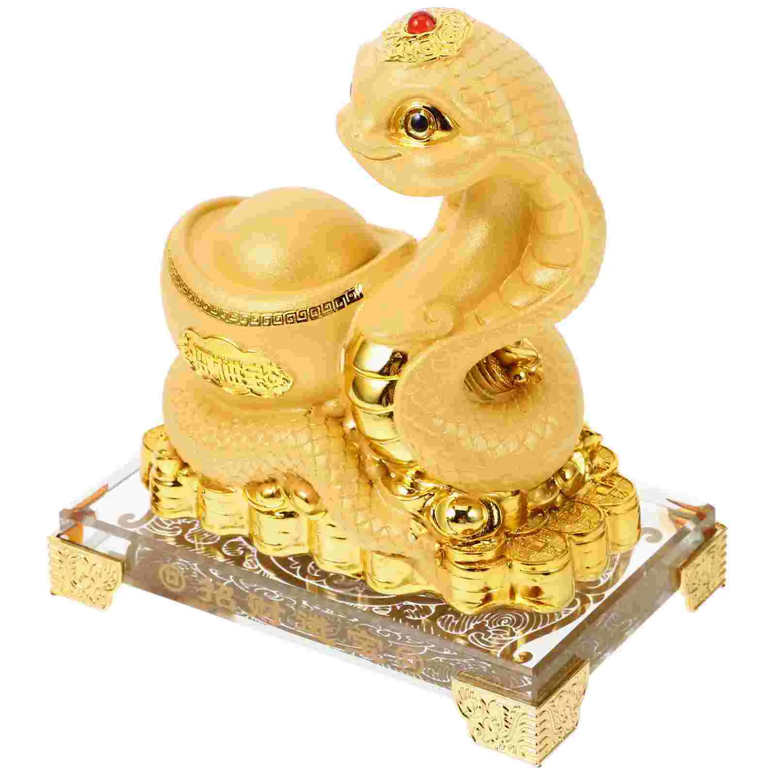 

Year of The Snake Ornaments Brass Chinese Zodiac Statue Figurine Choice Home Interior Decor Golden Collection