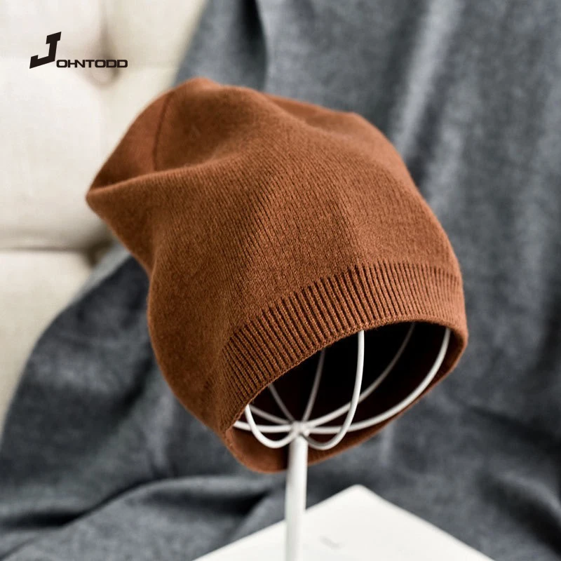 

2022 New Unisex Autumn winter women hat keep warm solid color real cashmere beanies skullies man woman Warm cap skullies