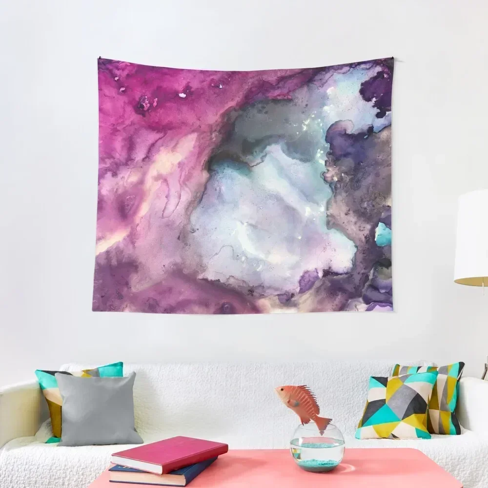 Purple Fusion - Mixed Media Painting Tapestry Decorative Wall Mural Wall Tapestries Tapestry